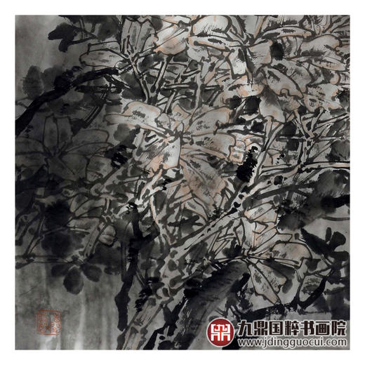 杨秀泽《秋月》68*68cm 花鸟斗方作品 餐厅/卧室挂画 商品图6