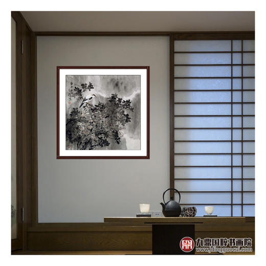 杨秀泽《秋月》68*68cm 花鸟斗方作品 餐厅/卧室挂画 商品图3