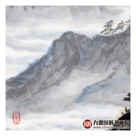 王功学《黄山奇观》56*56cm 山水斗方作品 茶室/客厅挂画 商品图6