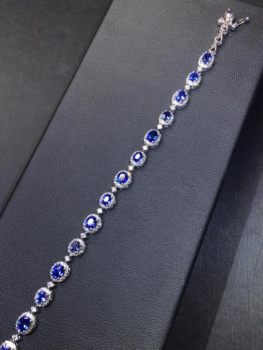 65克拉总重10.56g天然斯里兰卡矢车菊蓝宝石手链