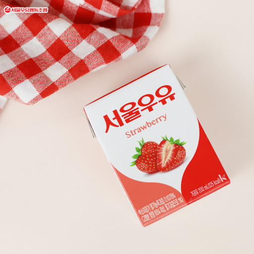 首尔 草莓味牛奶200ml*24서울우유 딸기200ml*24 商品图1