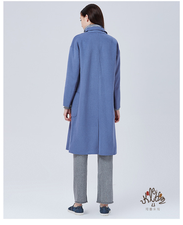 珂蕾朵姆冬季新款宽松显瘦中长款厚毛呢大衣外套女装ku4i02