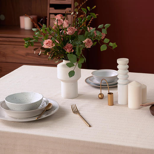 流苏全棉餐桌布艺拉普兰德流苏方桌布 商品图3