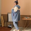 【睡衣女】*冬季加厚羊羔绒连帽中长款睡袍可爱卡通韩版家居服套装 商品缩略图1