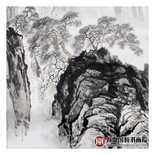 王功学《瀑声轰鸣》66*66cm 山水斗方作品 茶室/客厅挂画 商品图6