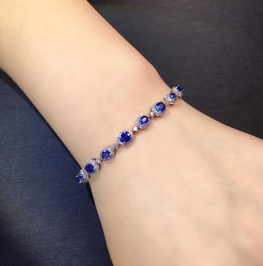 65克拉总重10.56g天然斯里兰卡矢车菊蓝宝石手链
