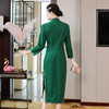 MW-HY99591旗袍改良长袖连衣裙2020新款刺绣时尚妈妈装秋装 商品缩略图3