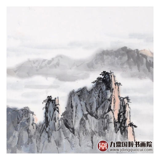 王功学《黄山奇观》56*56cm 山水斗方作品 茶室/客厅挂画 商品图4