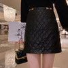 张心子 皮裙半身裙女2020秋冬新款时尚百搭高腰显瘦包臀a字裙短裙U201026 商品缩略图1