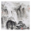 王功学《瀑声轰鸣》66*66cm 山水斗方作品 茶室/客厅挂画 商品缩略图1