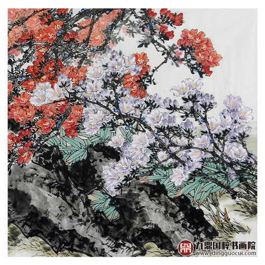 杨秀泽《万山红遍》96*240cm 花鸟横幅作品 办公室/客厅/书房挂画 商品图6