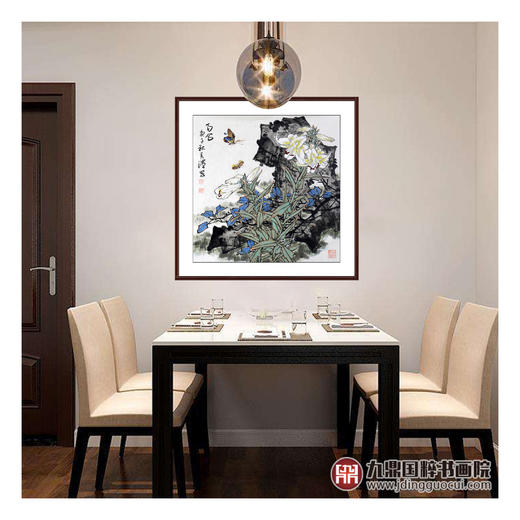 杨秀泽《百合》68*68cm 花鸟斗方作品 餐厅/卧室/茶室挂画 商品图2