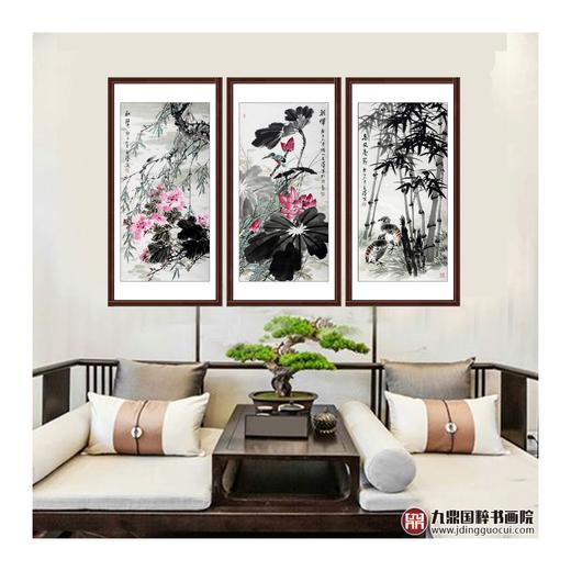 杨秀泽《人生三大定律》97cm*50cm*3 花鸟三条屏作品 卧室/茶室/客厅挂画 商品图2