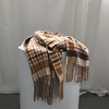 2020冬季新款复古格子仿羊绒围巾女流苏英伦保暖加厚披肩DF 商品缩略图7
