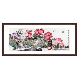 杨秀泽《国色天香》68*178cm 花鸟横幅作品 卧室/茶室/办公室/客厅挂画