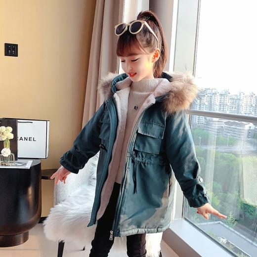 HC-D81-3女童派克服棉衣2020新款冬装洋气儿童棉服加绒加厚棉袄 商品图3