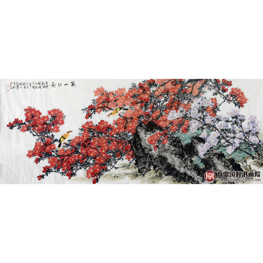 杨秀泽《万山红遍》96*240cm 花鸟横幅作品 办公室/客厅/书房挂画 商品图1