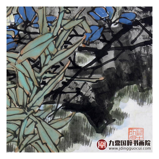 杨秀泽《百合》68*68cm 花鸟斗方作品 餐厅/卧室/茶室挂画 商品图7