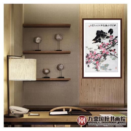 杨秀泽《桃花流水鳜鱼肥》68*45cm 花鸟竖幅作品 茶室/餐厅/卧室挂画 商品图3