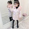 HC-D30-8儿童棉衣女2020冬季新款女童粉色亮面冬装网红棉服外套中长款棉袄 商品缩略图1