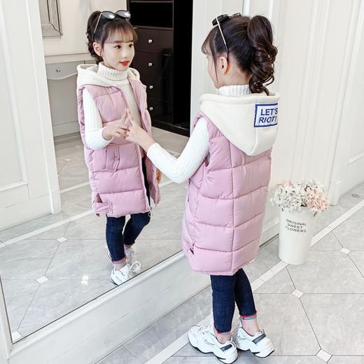 HC-D77-6女童马甲秋冬季加厚洋气外穿长款羽绒棉马夹儿童坎肩背心 商品图1
