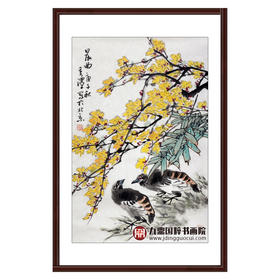 杨秀泽《晨曲》68*45cm 花鸟竖幅作品 茶室/餐厅/卧室挂画