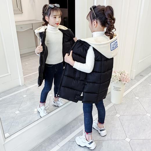 HC-D77-6女童马甲秋冬季加厚洋气外穿长款羽绒棉马夹儿童坎肩背心 商品图0