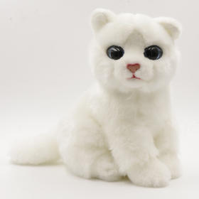 BehringWorld毛绒坐姿白猫玩偶创意仿真毛绒公仔送女友节日礼品
