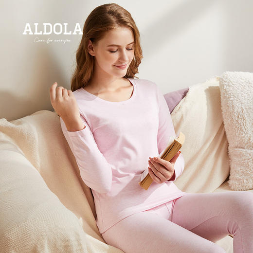 雅黛丽内衣保暖内衣女士舒绒棉圆领色纱秋衣裤套装保暖套装DYL01603 商品图0