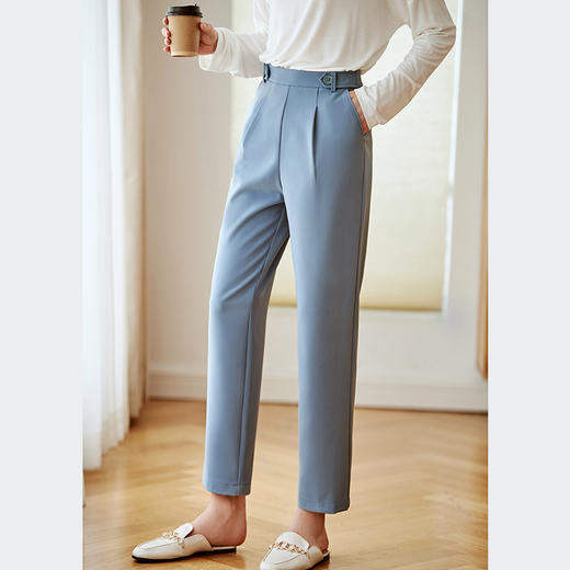 欧芮儿高腰九分休闲裤女新款职业OL直筒显瘦西裤 商品图0