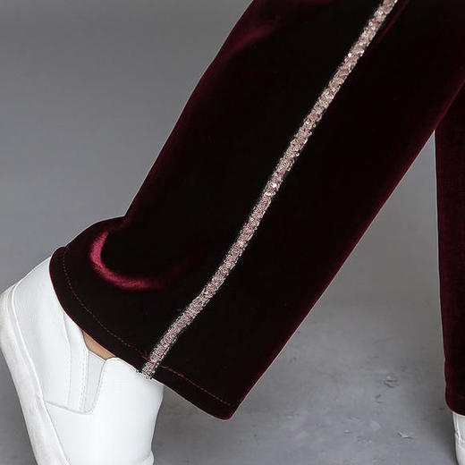 AML-BYG-19C186秋新款加绒加厚运动金丝绒两件套 商品图4