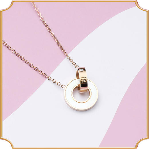 钻石项链女小众设计感 国际罗马数字玛瑙吊坠2021新款锁骨链 商品图2