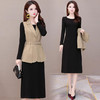 YW-YJY-Q8856时尚修身气质减龄马甲外套长袖连衣裙两件套 商品缩略图3