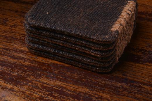 纯手工 缝制 双面香云纱 柞蚕丝香云纱杯垫 古朴 孤品 商品图1