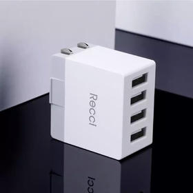 快速充电插头 苹果安卓折叠充电插头 4USB