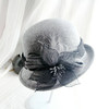 BL-韩国秋冬新版羊毛呢礼帽麻纱羽毛花朵卷边盆帽女士优雅遮阳时装帽 商品缩略图1