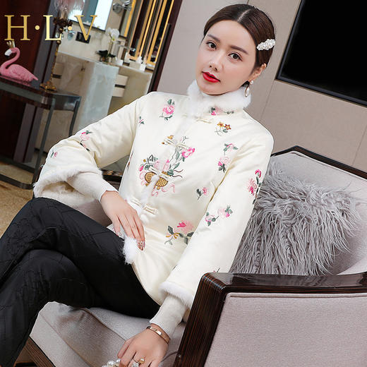 MD-3945秋冬新款大小姐风范中式小棉衣立领外套 商品图0