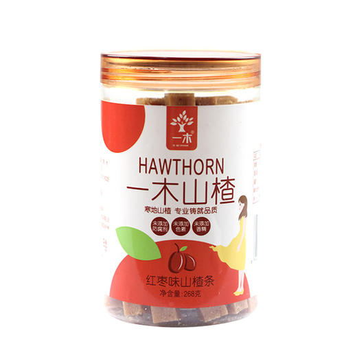 东北寒铁山楂 果味山楂条 268g*1罐 山楂干 蜜饯 儿童 休闲零食 一木 包邮 商品图0