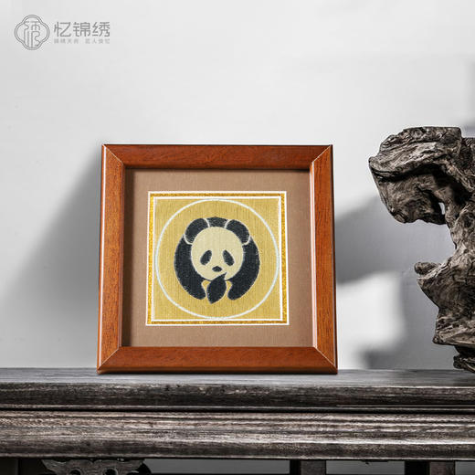 蜀锦小座屏-单熊猫 商品图0