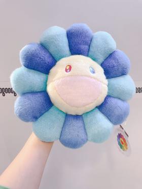 蓝色双彩太阳花靠垫-粉嘴-30cm