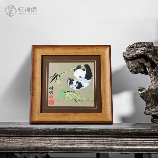 蜀锦小座屏-嬉竹 商品图0