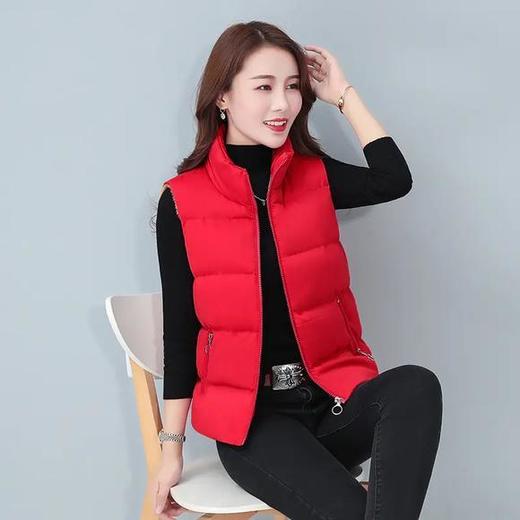 TR958加绒加厚马夹韩版百搭立领棉背心外套 商品图3