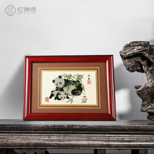 蜀锦小座屏-温馨 商品图0