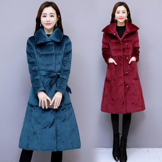 WZNH-MYYS1871冬新款时尚加厚修身中长款保暖棉服 商品图0