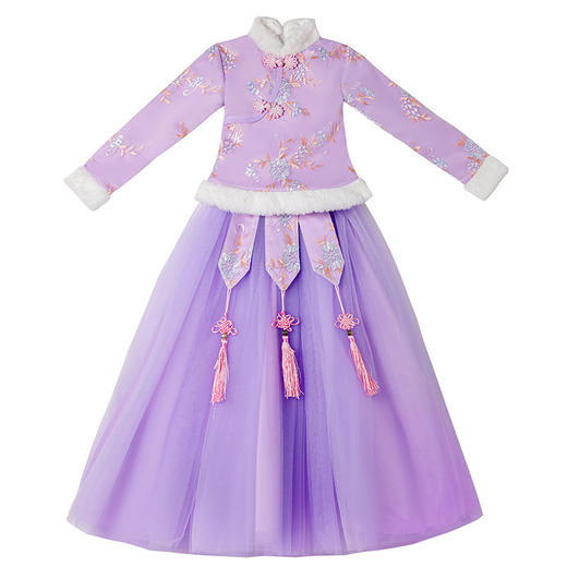 YZF-HF0023女童汉服秋冬旗袍加厚冬装礼服超仙唐装 商品图4