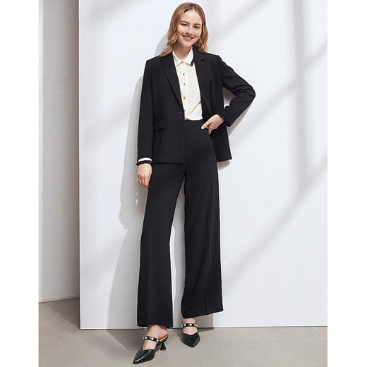 EITIE爱特爱冬季新款通勤职业气质百搭显瘦高腰阔腿裤长裤女6305005 商品图1