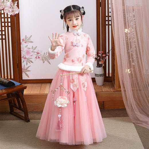 YZF-儿童汉服女超仙中国风古装女童长袖民国小女孩旗袍唐装 商品图2