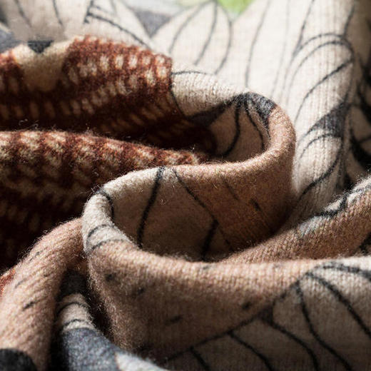 宽松针织，套头中长款纯羊毛印花连衣裙WY-L7101 商品图3