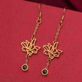 雨宝莲花耳环