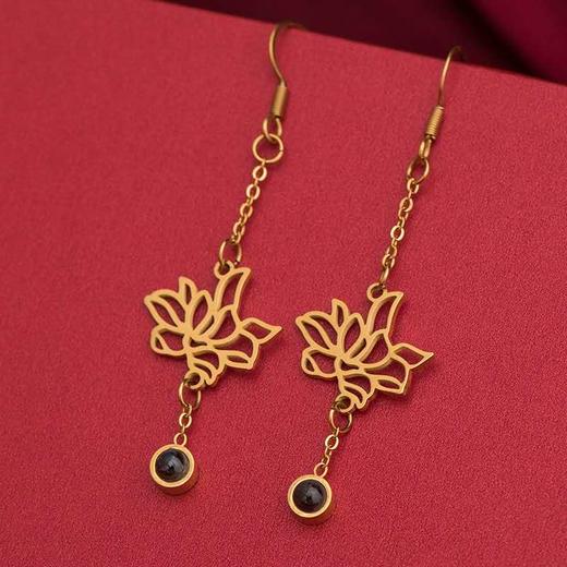 雨宝莲花耳环 商品图0